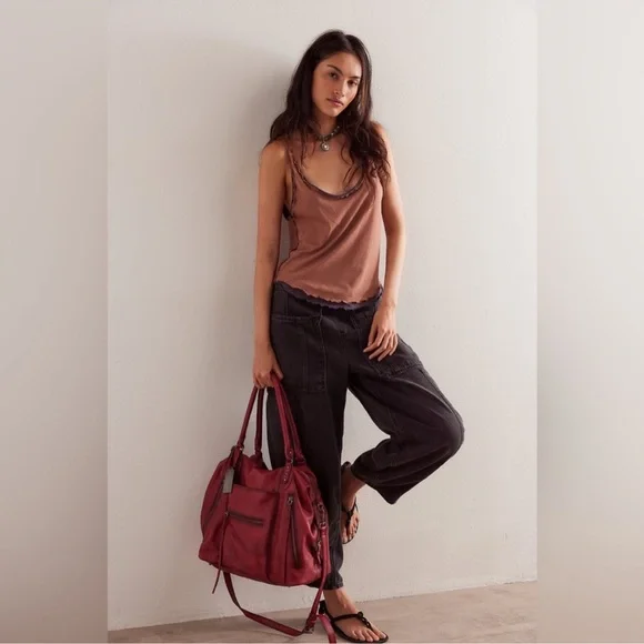 FreePeople WE THE FREE:”SILVERTON” Pull-On Barrel Jeans in Smokescreen NWOT - Picture 4 of 10